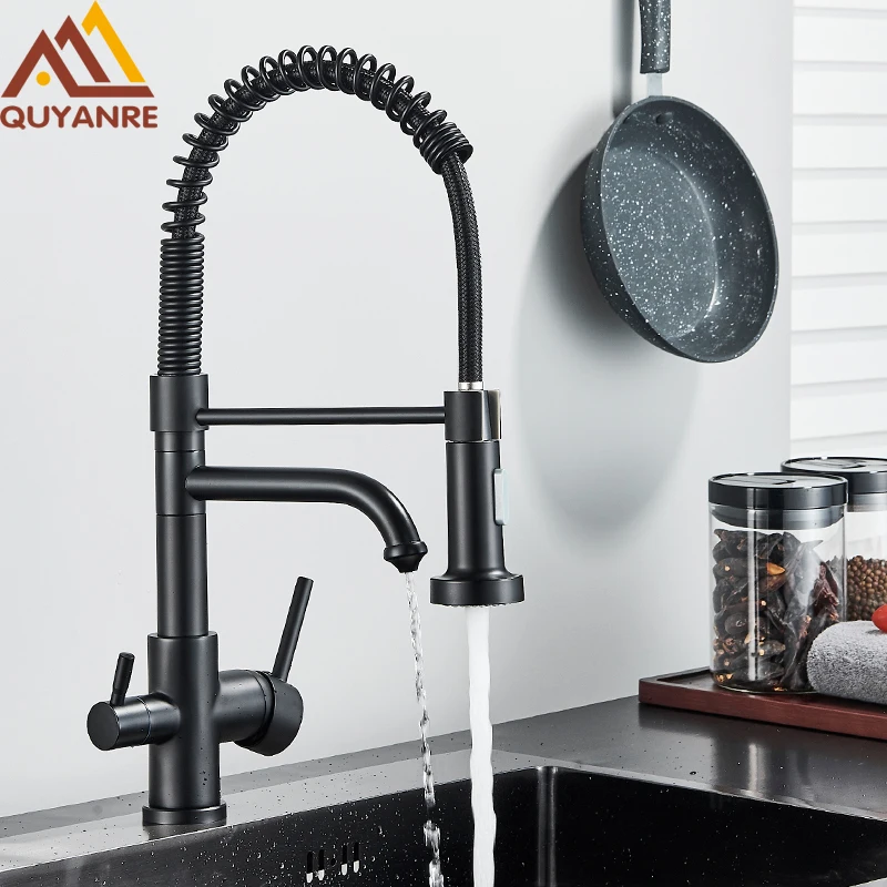 Kitchen Faucets Faucet Water Filter Water Purifier Kitchen Filtered Faucet Dual Sprayer 360 Rotation Purification Mixer