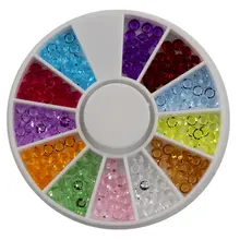 Дизайн ногтей 3 мм 12 цветов с острым дном россыпью алмаза 6 см маленький диск для ногтей ювелирное сверло для ногтей Профессиональный поворотный стол