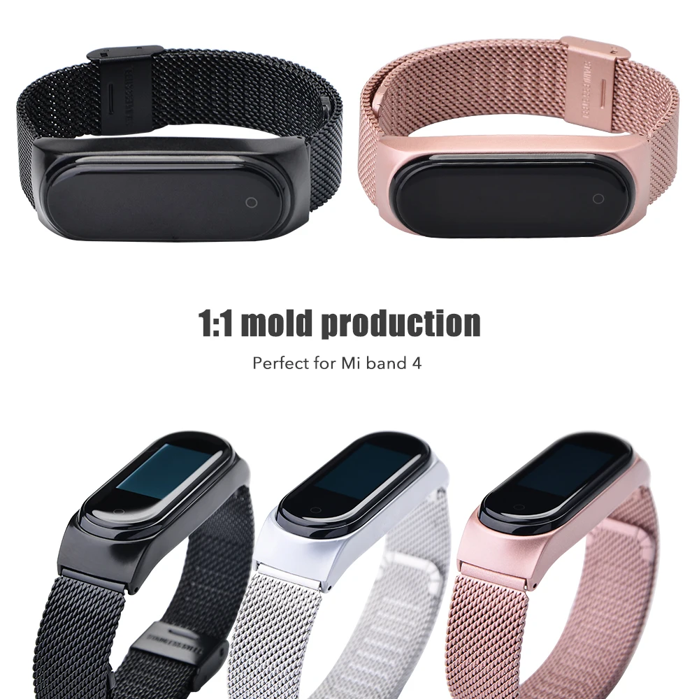 Браслет из нержавеющей стали для Xiaomi Mi band 3 4 сменный металлический браслет xiaomi Band4