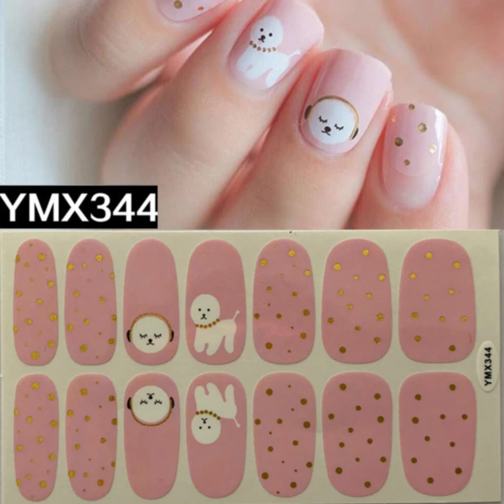 14tips/sheet Stars Manicure Professional Nail Sticker DIY Wraps Fashion 3D Decals Full Cover Nail Art Self Adhesive - Цвет: 344