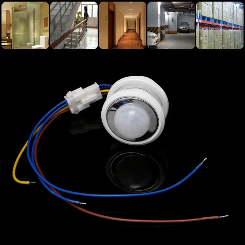 40mm LED PIR Detector Infrared Motion Sensor Switch with Time Delay Adjustable Drop Shipping Support