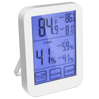

Room Thermometer Digital Indoor Hygrometer Large Touchscreen Humidity Monitor Gauge Indicator with Trend Indicators All Time Rec