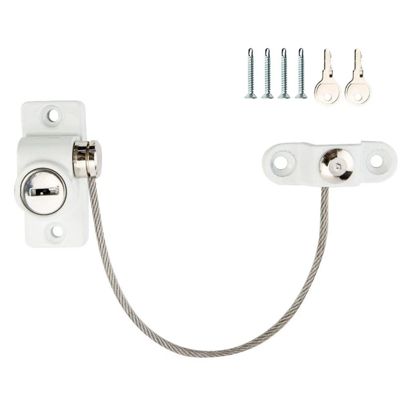 

New Kids Window Restrictor Lock Child Baby Safety Door Cable Locks Security Wire Catch