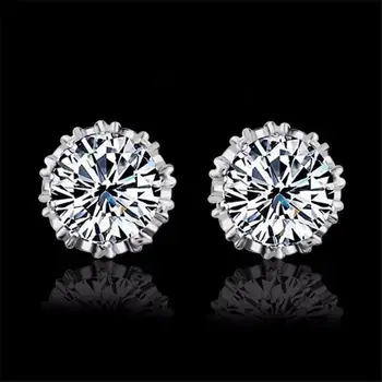

Fashion Zircon Earrings European Round Ear Studs for Women Jewelry Gift Zircon Earrings Piercing Jewelry Dropshipping серьги