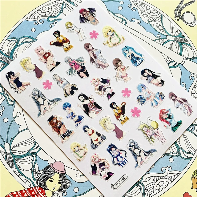 TSC-212 TSC-213 Cartoon anime character 3D Back glue Nail Art Stickers Decals Sliders Nail ornament decoration TSC-154 N