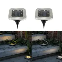 1 шт. водонепроницаемый IP65 8 светодиодный солнечный подземный светильник s из нержавеющей стали солнечный погребенный напольный светильник Открытый садовый путь наземный светильник s