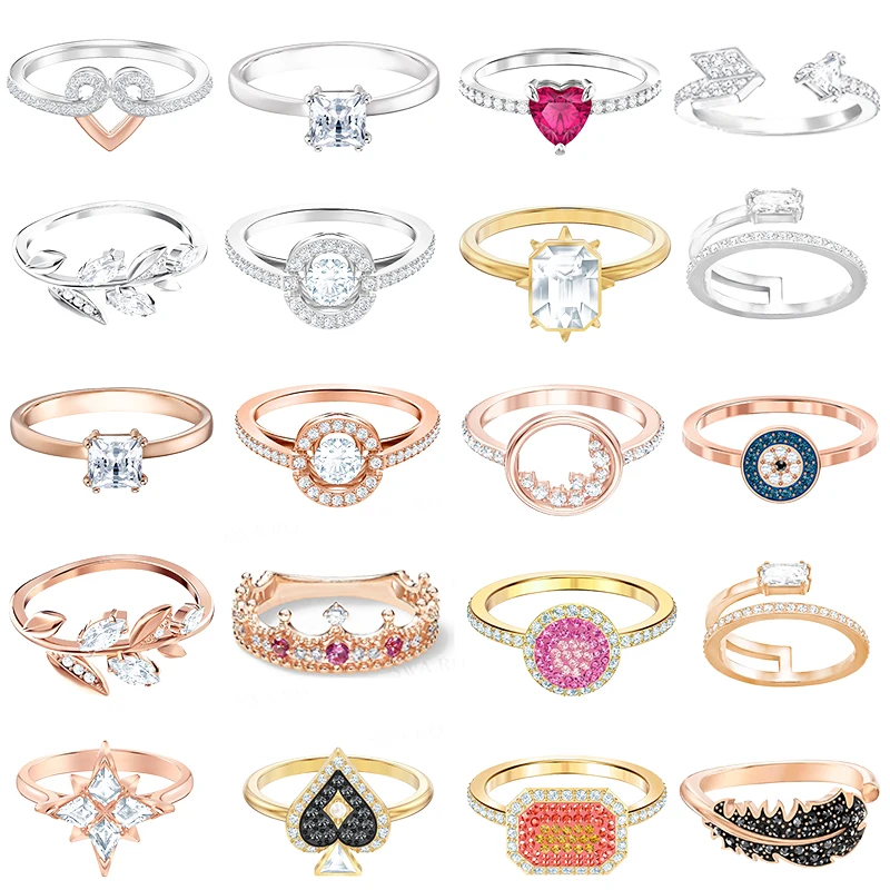 

Rllen SWA naughty exquisite lady heart-shaped exquisite ring lady jewelry 1:1 boutique jewelry.