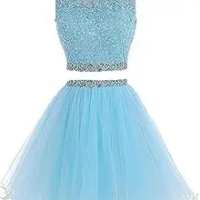 Два предмета, платья для выпускного вечера, открытая спина, бисероплетение, тюль, короткие, милые, 8 класс, выпускные платья размера плюс вечерние платья для подростков