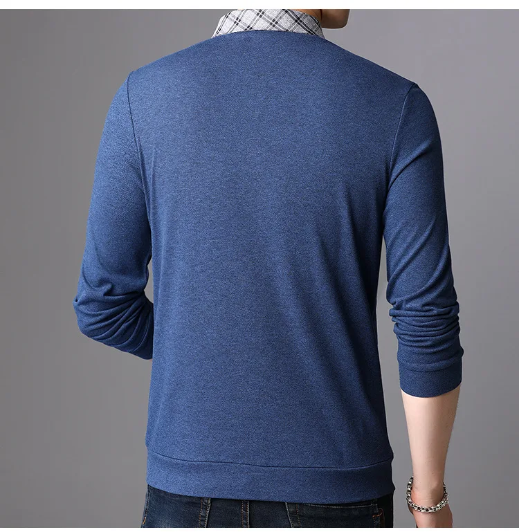 Knitting Long Sleeve Shirts Men Fashion Autumn Winter Sweater Mens Soild Slim Fit Bottoming Sweater Male Brand Clothes