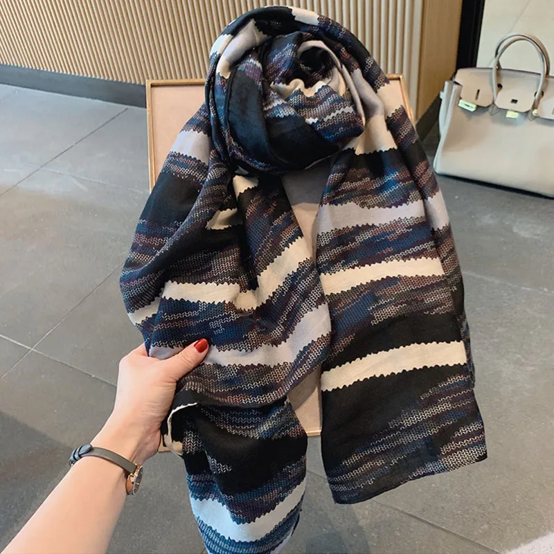 Женские шарфы с принтом в виде животных Foulard femme musulman богемные накидки для головы