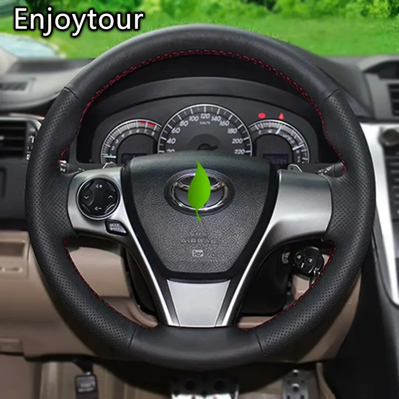 Кожаные аксессуары для Toyota Camry 2012 2013 2014 2015 2016 2017 avalon 2017|Чехлы на руль| |