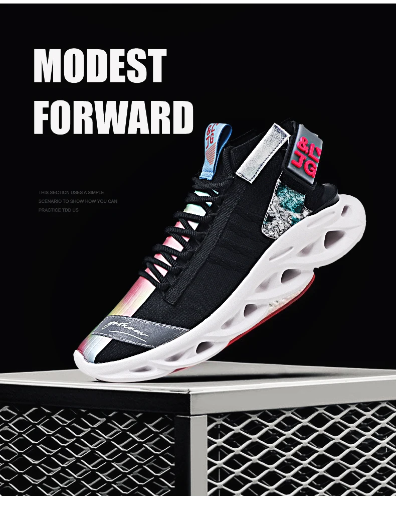 New Men Running Shoes Trend Couple Sneakers Lightweight Comfortable Cushioning Sport Shoes High Elastic Non-slip Wear Shoes35-46