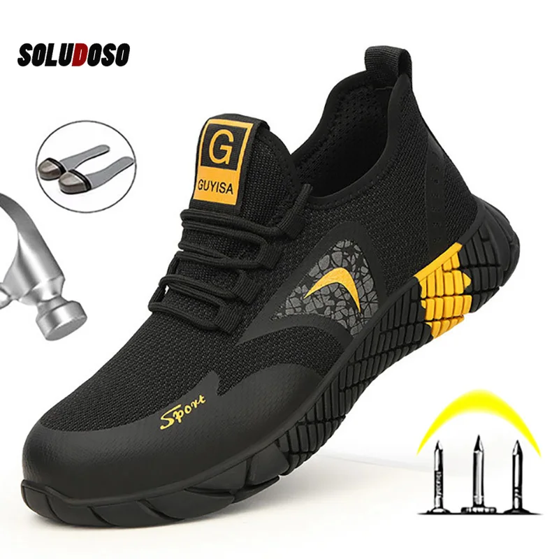 

Male Work Safety Boot Steel Toe Safety Shoes Comfort Men Shoes Anti-puncture Indestructible Shoes Work Boots Men Work Sneakers