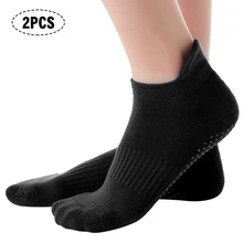 2 пары носков для йоги, Женские Балетные Носки с захватами, низкие спортивные носки для йоги, пилатеса, балета, гимнастики, танцев, фитнеса