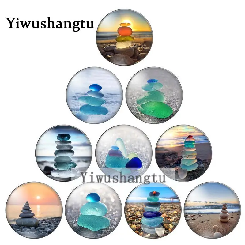 

Colorful Stone Balancing Cairn 8mm/10mm/12mm/18mm/20mm/25mm Round photo glass cabochon demo flat back Making findings ZB0543