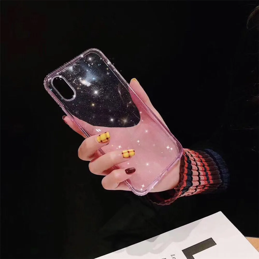 Блестящие стразы, блестящий чехол для телефона iPhone 11 Pro XS Max X XR Блестящий Бриллиант, прозрачный мягкий ТПУ чехол для iPhone 7 8X6 6S Plus