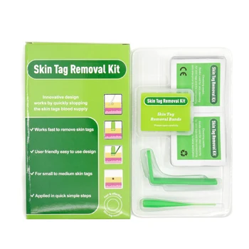 

Green Version Skin Tag Remover Kit micro skin tag removal bands warts removal machine With Cleansing Swabs Face Care Beauty Tool