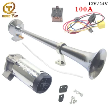 

Universal 12V Car Air Horn Compressor Siren Loud Electrice Pump Dual Tone Trumpet 24V for Auto Motorcycle Van Boat Truck train