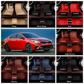 

All Weather Floor Mats for Cars KIA Forte Optima Forte Ceed Stinger Rio Soul Rio 3 Customized Foot Mat Rugs Leather Auto Carpet