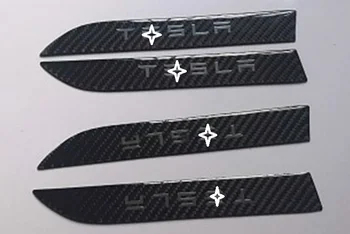 

2X Soft Carbon Fiber Front Doors Kick Padels Strips for 2012-2020 Tesla Model X Type B