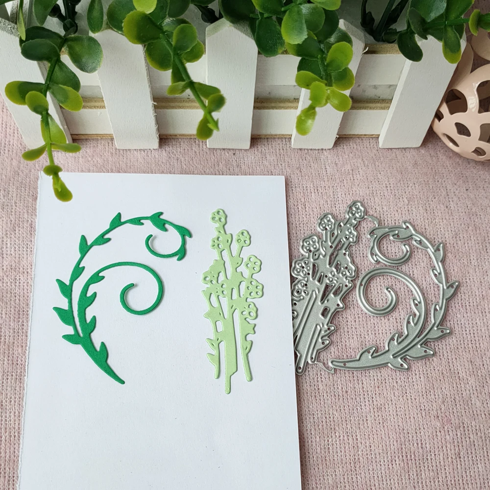 

2 leaves, flowers, and grass metal cutting dies template for DIY scrapbook decoration DIY paper embossed card
