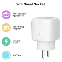 Ue inteligente wi fi energia medidor de energia plug com monitor de energia casa inteligente wi fi sem fio tomada funciona com alexa casa do google