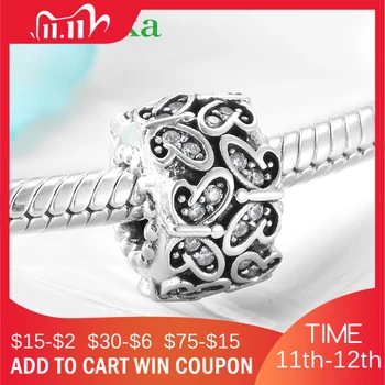 

925 Sterling Silver Charming CZ Water droplets Pattern beads Fit Original European Bracelet Necklace Jewelry Making
