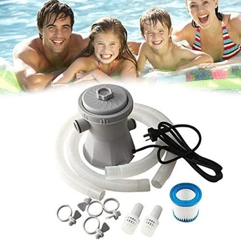 

220V Plastic Swimming Pool Circulating Filter Pump Clip Net Bracket Swimming Pool for Ground Swimming Filter EU Plug