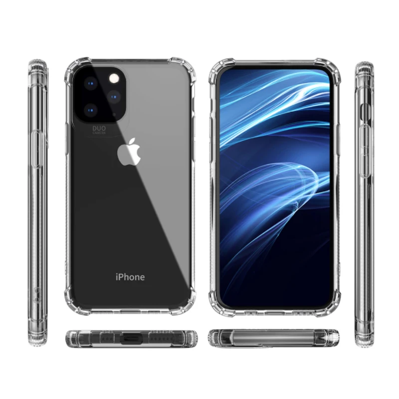 

Heavy Duty Protection Case For iPhone 11 2019 X XS Max Four Corner Strengthen Silicon Clear Cover For iPhone XS XR 6 6S 7 8 Plus