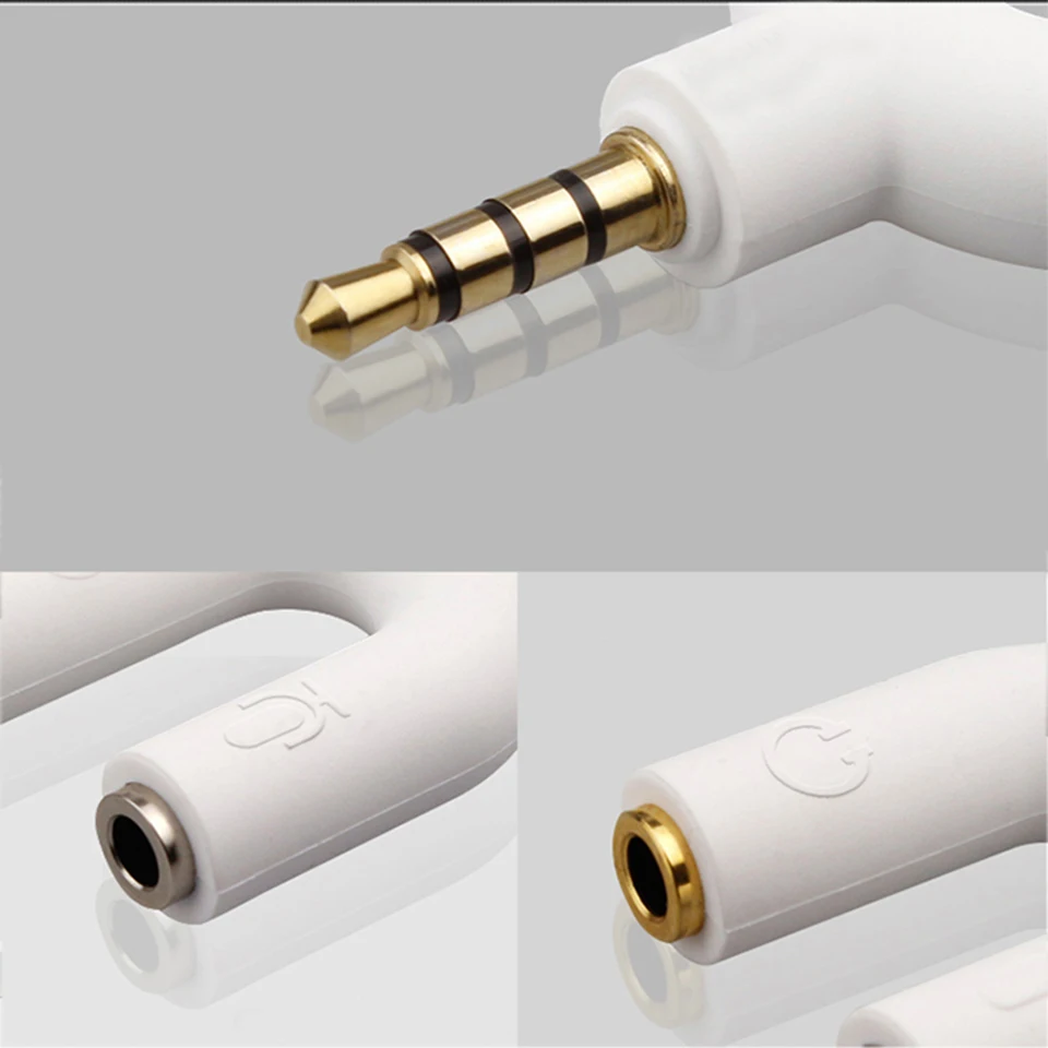 Y shape 3.5mm Stereo Audio Splitter Earphone Headset + Microphone Adapter for PC IPhone Smartphone Mobile Phone Male to 2 Female (5)