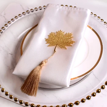 

Upscale New Chinese style home dining room napkin buckle cloth ring fine brass tassel napkin ring napkin ring soft decoration