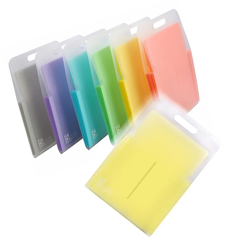 

New Portable Organ Bag Document Bag File Folder Expanding Wallet 5 Grid A4 Organizer Paper Holder Office School Supplies Gift