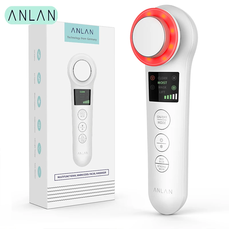 ANLAN Iontophoresis LED Color EMS Beauty Instrument Ultrasonic Microcurrent Import Reduce Wrinkle F