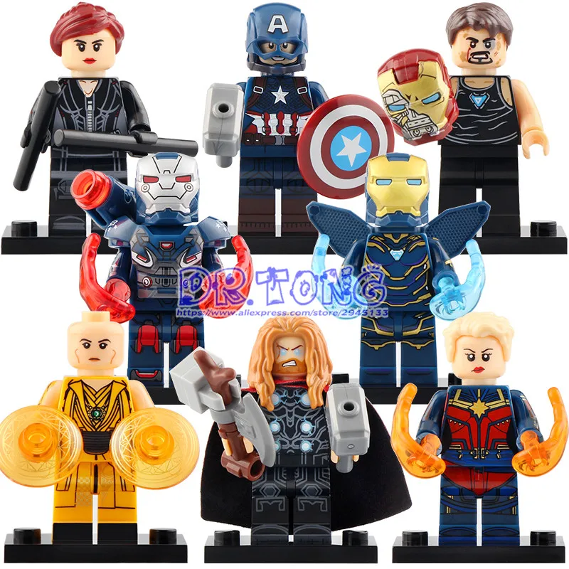 

50pcs Building Block Plastic Super Heroes Movie4 Captain America War Machine Dolls Figures For Kids Toy X0261