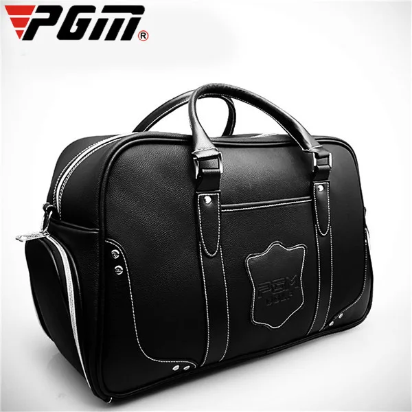 

PGM 2019 New Large Capacity Leather Golf Bag Golf Clothing Bag Waterproof Golf Shoes Bags Double Layer Sports Handbags YWB021