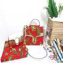 Высокое качество восковая печать на ткани сумочка и ткань набор Модная уникальная хозяйственная сумка с восковой тканью HF01