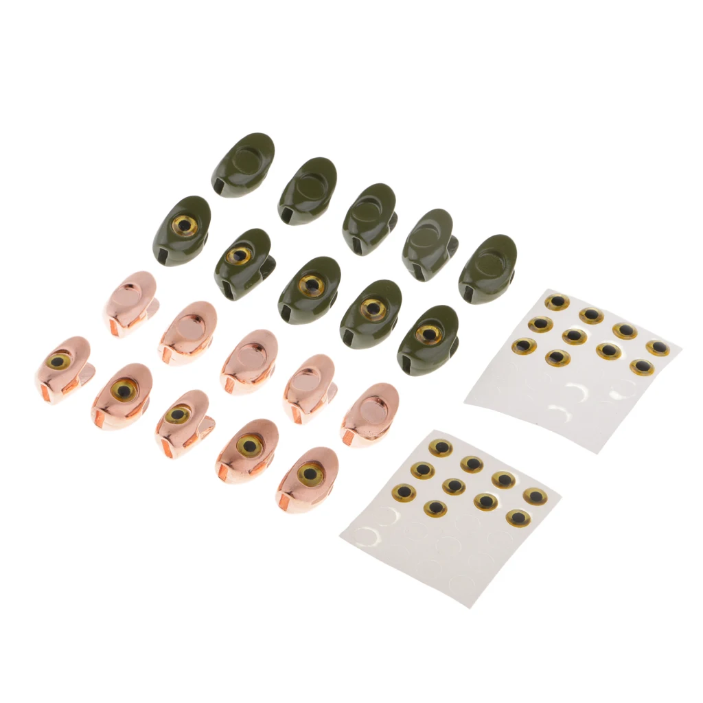 10pcs Fly Tying Skulpin Copper Head With 3D Eyes For Streamers / Tube Flies