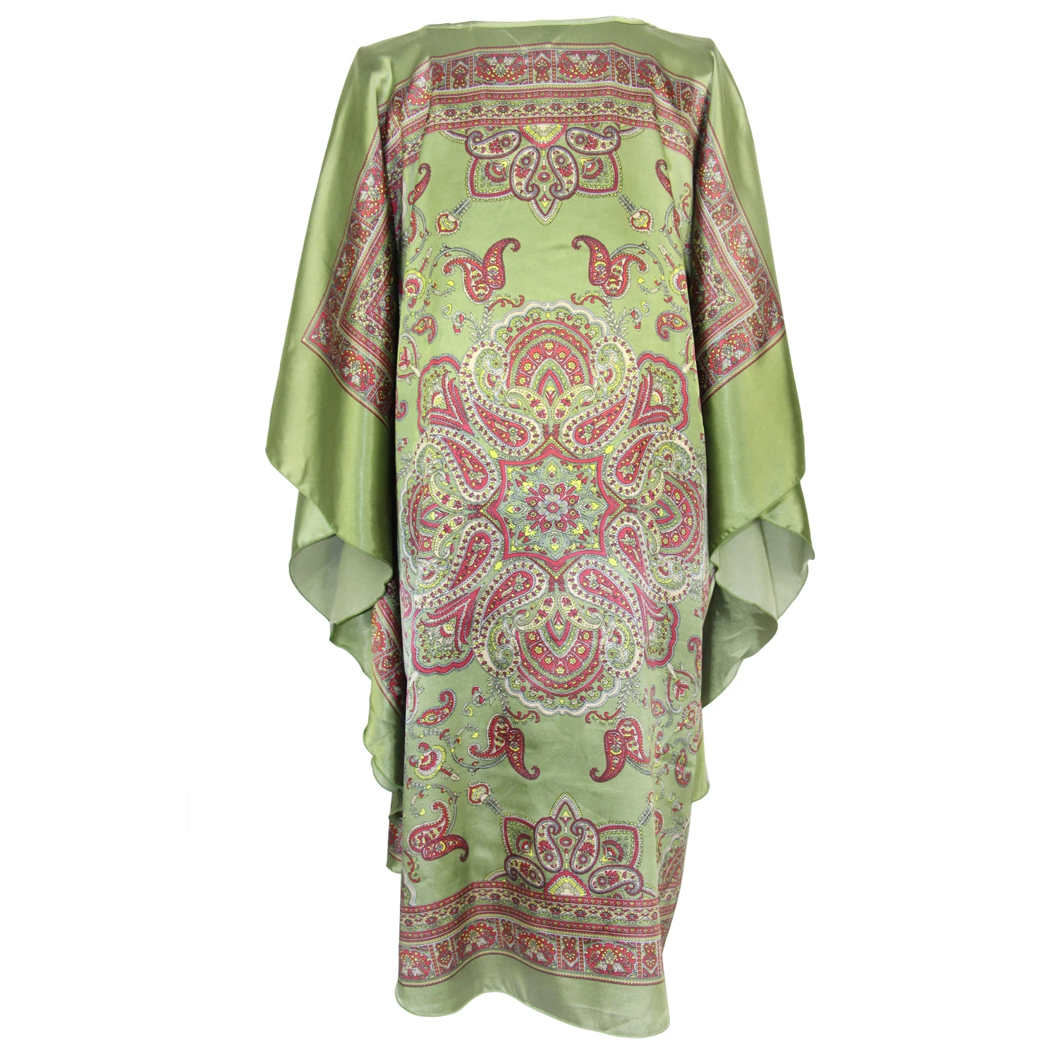 Chinese Vintage Print Lady Robe Dress Nightgown Summer Nightdress Sleepwear Women Satin Rayon Nightwear Bath Gown One Size