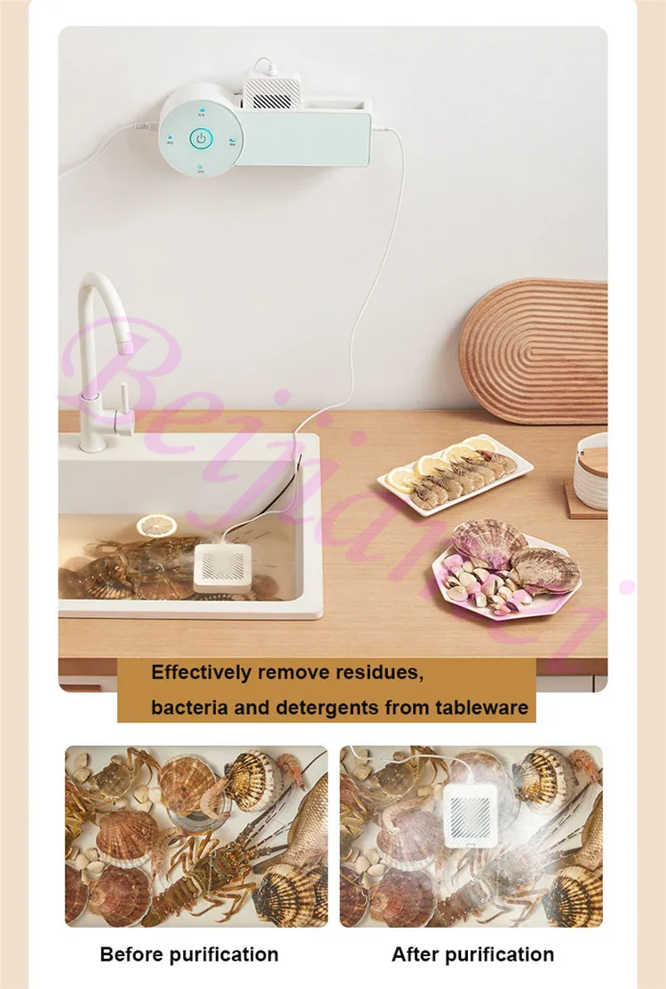 10L Vegetable Fruit Cleaner Washer Sterilizer Purifier Electric Food Material Washing for Grain Beef Sterilization 3