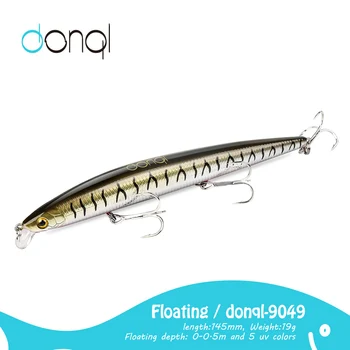 

DONQL Floating Fishing Lures 145mm 19g 3D Eyes Hard Baits Minnow Wobbler Crankbait Slim ABS Body SwimBaits Fishing Accessories