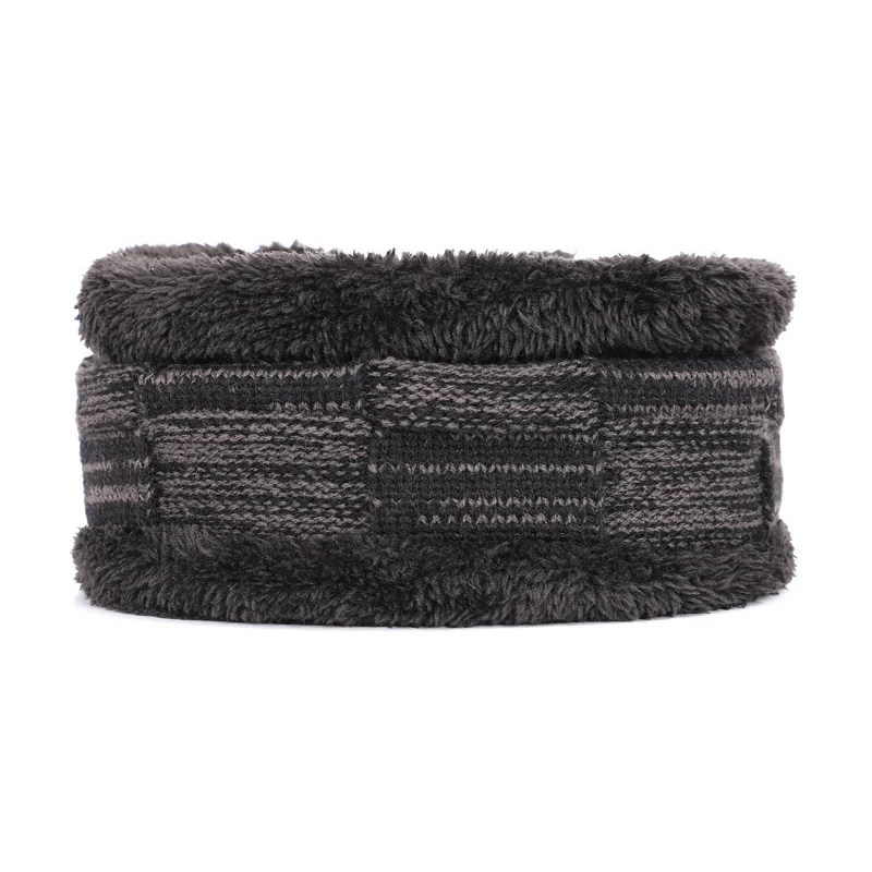 2-Pieces Winter Beanie Hat Scarf Set Warm Knit Hat Thick Fleece Lined Winter Skull Cap& Scarf For Men Women