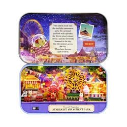 Wooden Miniature Box Theater Dollhouse with Nostalgic Theme and Furniture Accessories (Q011)