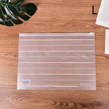

1Pcs Transparent A4 File Bag Striped Zipper Document Bag File Folder Office Stationery Supplies