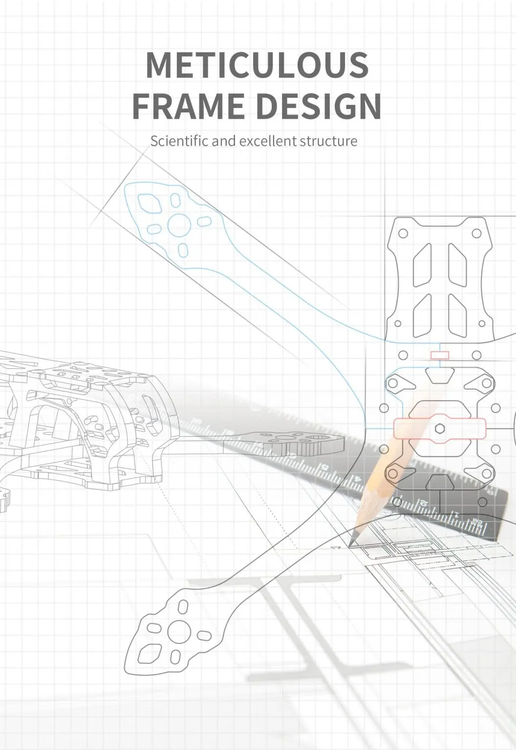 GEPRC MARK5 FPV Drone, METICULOUS FRAME DESIGN Scientific and excellent structure .