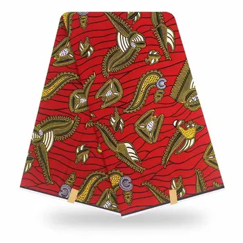 

2020 Latest 100% cotton Veritable Wax cotton Fabric 6yard Nigerian Ankara Wax Fabric High Quality Pagne Ghana Women Wax