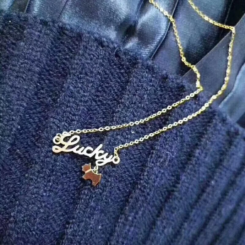 VOJEFEN "Lucky" ожерелье персонализированное первоначальное ожерелье s в 18k золото Высокая мода счастливый кулон