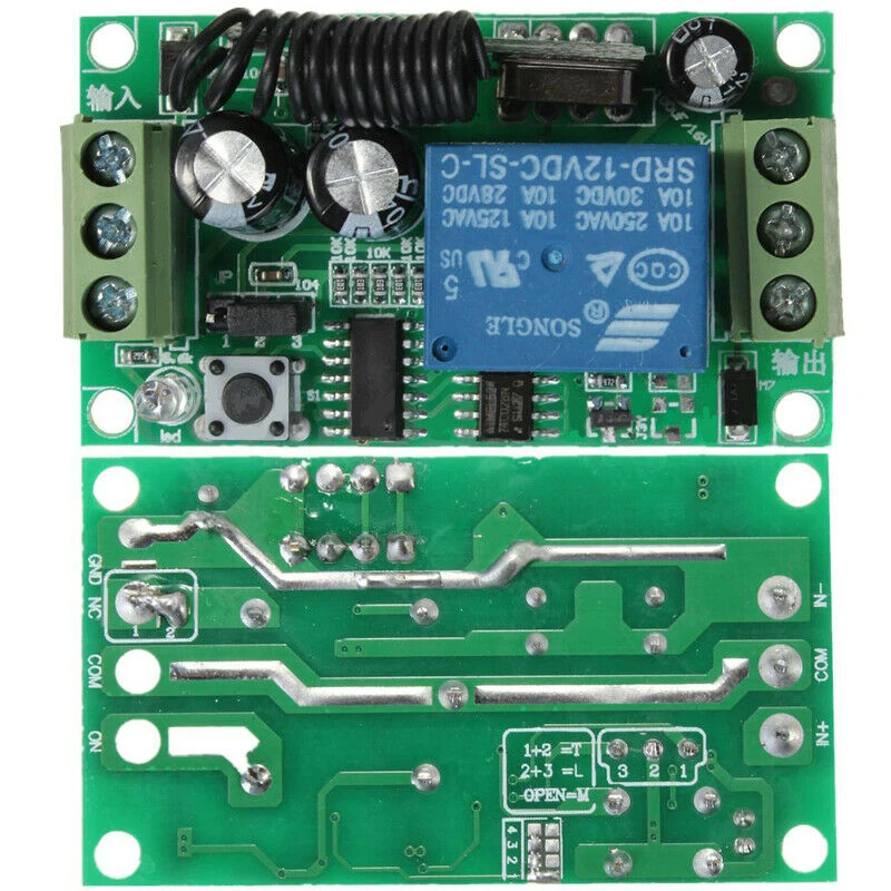 1 комплект Leerning Код DC 12V 10A 1CH 433Mhz радио приемник передатчик реле с дистанционным управлением