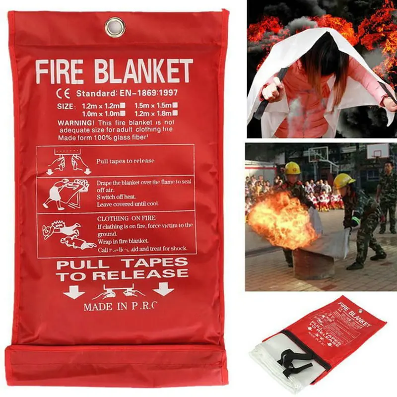 1 м* 1 м противопожарное одеяло из стекловолокна противопожарное средство аварийная противопожарная защита укрытие Защитная крышка противопожарное одеяло