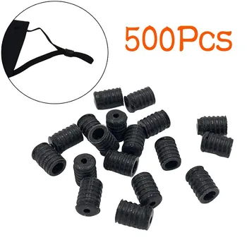 

500Pcs Cord Locks Adjustable Silicone Cord Locks Non Slip Elastic Cord Stopper Drawstrings Toggles Stopper Lanyard Buckle #LR2