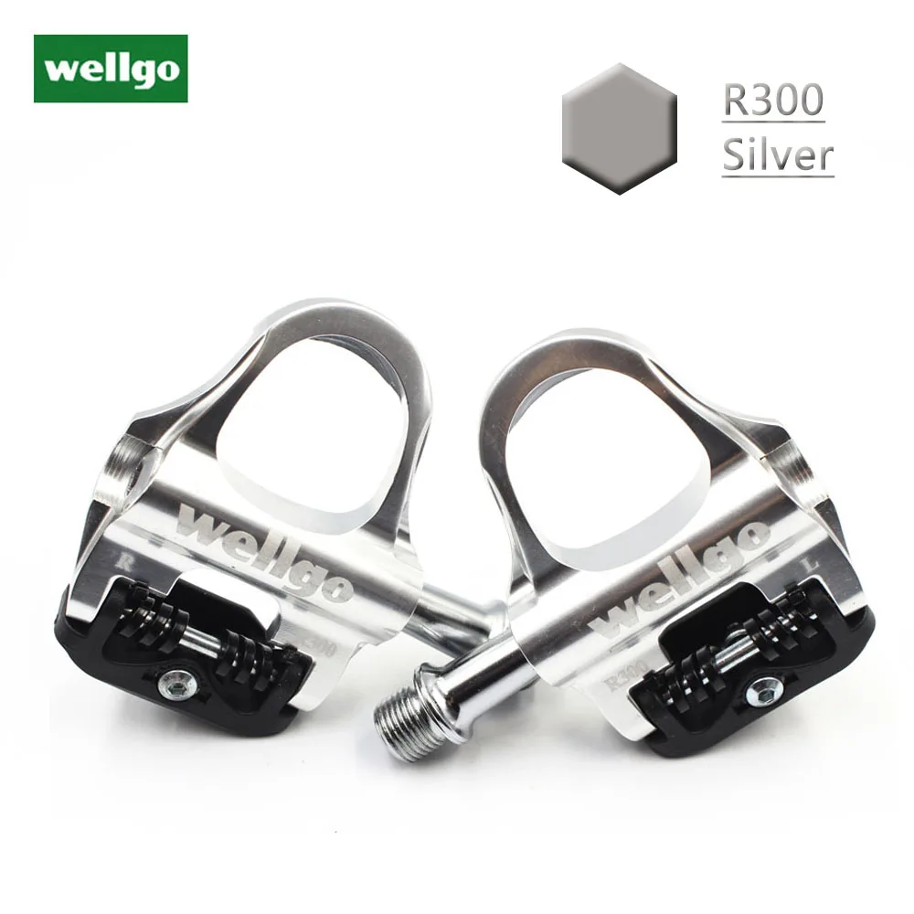 Grey Wellgo R300 велосипедные педали сверхлегкие герметичные подшипники самофиксирующиеся с ЧПУ педали для шоссейного велосипеда из алюминиевого сплава велосипедные педаль детали велосипеда - Цвет: Grey